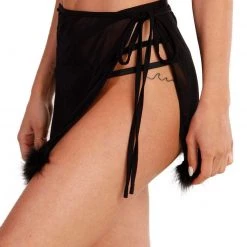 OhYes Marabou Side Tie Mini Skirt