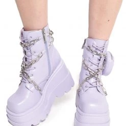Cape Robbin Won't Know What Hit Ya Lavender Platform Boots