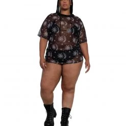 OhYes Tops Written In The Stars Mesh Oversized Tee