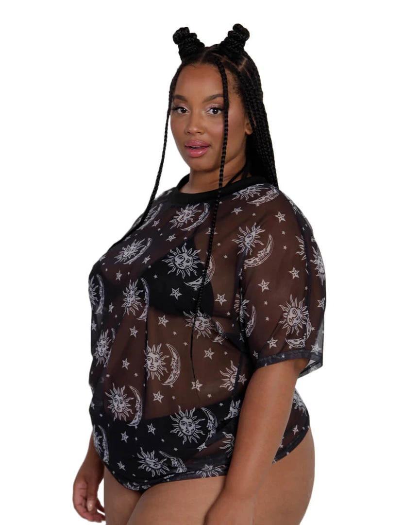 OhYes Tops Written In The Stars Mesh Oversized Tee