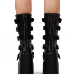 YRU Dune Rainbow Platform Shoes