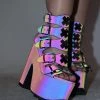 YRU Dreamscape X YRU Rainbow Reflective Platform Heels Shoes