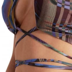 Hot & Delicious Black Bead Clothing Kaleidoscopic Thrillz Strappy Halter Top