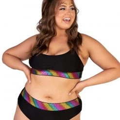 OhYes Black Rainbow High Cut Bottoms