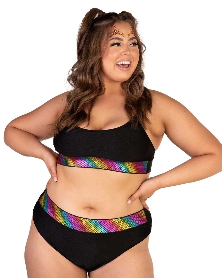 OhYes Black Rainbow High Cut Bottoms